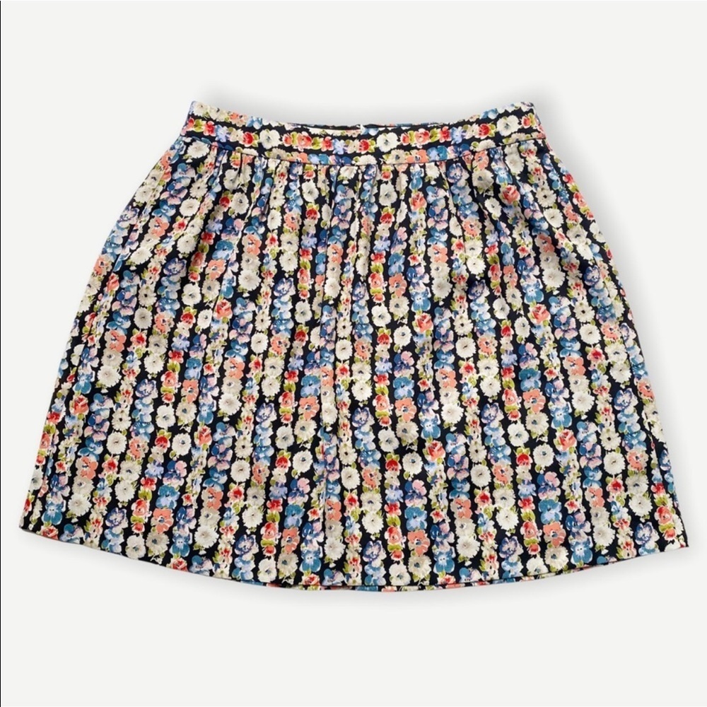 J Crew Factory Pleated Floral Skirt